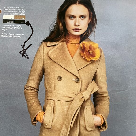 J.Crew black Dana womens wool/cashmere coat size 2 - Picture 3 of 7